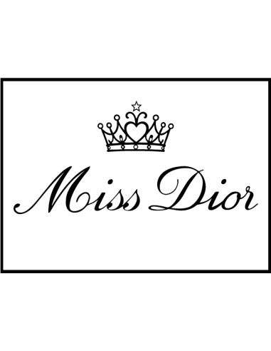 Sticker autocollant logo Miss Dior avec couronne de reine en vinyle pour décoration miroir dressing et salon