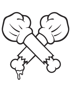 Sticker autocollant bras os croisés style KAWS Pop Art en impression HD sur vinyle adhésif blanc pour voiture