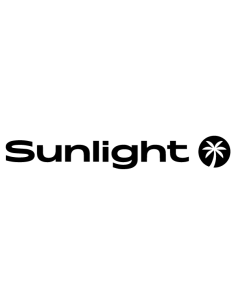 Sticker autocollant logo Sunlight avec palmier en vinyle pour rénovation de camping-car et fourgon