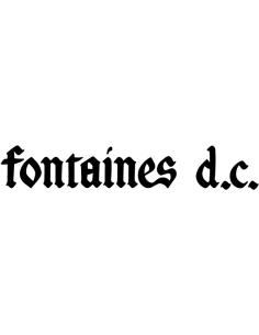 Sticker autocollant logo Fontaines D.C. typographie gothique en vinyle pour guitare et voiture