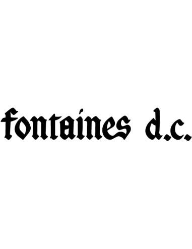 Sticker autocollant logo Fontaines D.C. typographie gothique en vinyle pour guitare et voiture