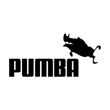 Sticker autocollant decals de la marque Puma avec le phacochère Pumba du dessin animé Le Roi Lion