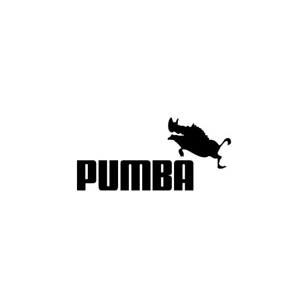 Sticker autocollant decals de la marque Puma avec le phacochère Pumba du dessin animé Le Roi Lion