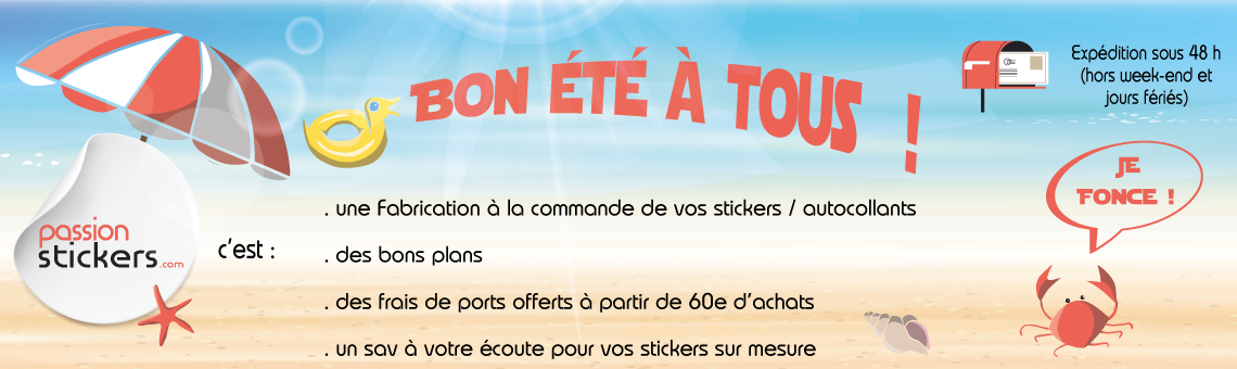 Banni&egrave;re Passion Stickers France : Stickers Van, Moto et D&eacute;co Int&eacute;rieure Made in France